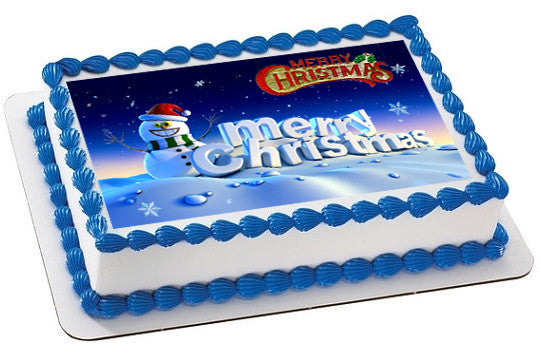 Christmas 3 Edible Birthday Cake Topper OR Cupcake Topper, Decor - Edible Prints On Cake (Edible Cake &Cupcake Topper)
