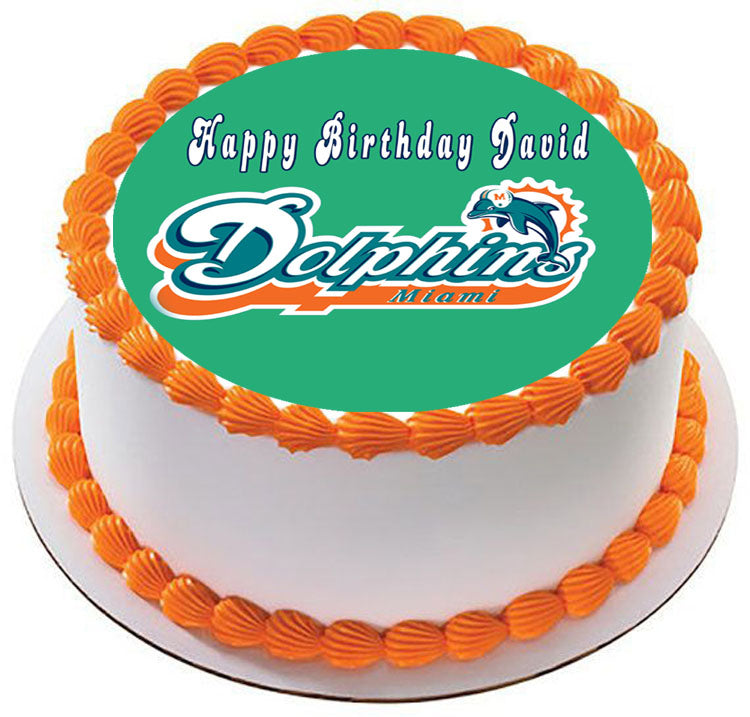 Miami Dolphins - Edible Cake Topper OR Cupcake Topper, Decor