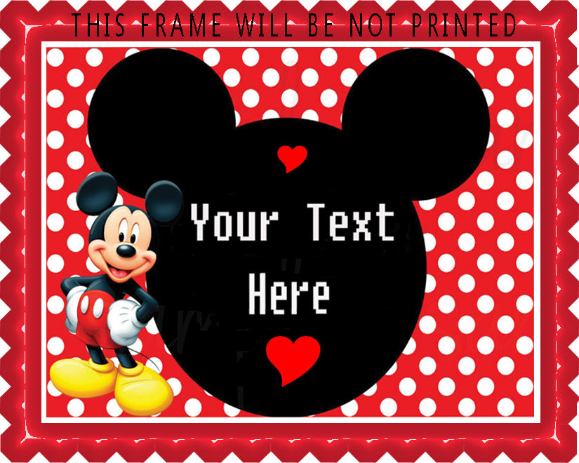 Mickey Mouse Inspired - Edible Cake Topper OR Cupcake Topper, Decor