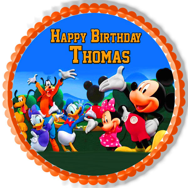 Mickey Mouse Clubhouse 4 Edible Birthday Cake Topper OR Cupcake Topper, Decor - Edible Prints On Cake (Edible Cake &Cupcake Topper)