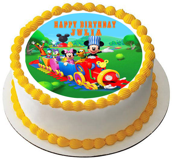 Mickey Mouse Clubhouse Train - Edible Cake Topper OR Cupcake Topper, Decor