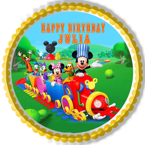 Mickey Mouse Clubhouse Train - Edible Cake Topper OR Cupcake Topper, Decor