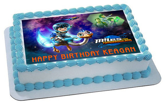 Miles From Tomorrowland Edible Birthday Cake Topper OR Cupcake Topper, Decor - Edible Prints On Cake (Edible Cake &Cupcake Topper)
