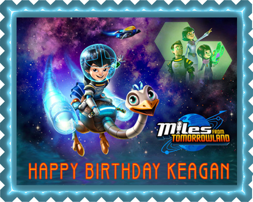 Miles From Tomorrowland Edible Birthday Cake Topper OR Cupcake Topper, Decor - Edible Prints On Cake (Edible Cake &Cupcake Topper)