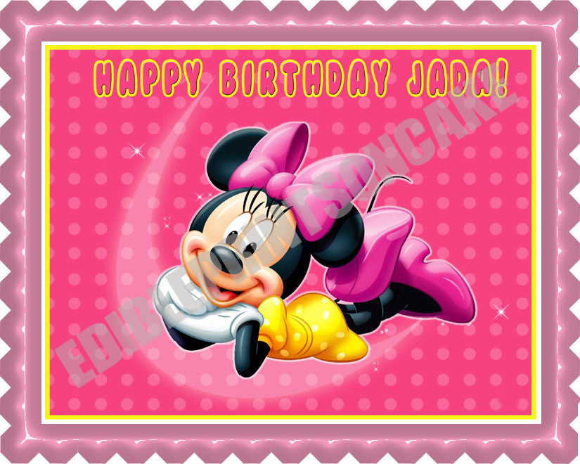 Minnie Mouse - Edible Cake Topper OR Cupcake Topper, Decor