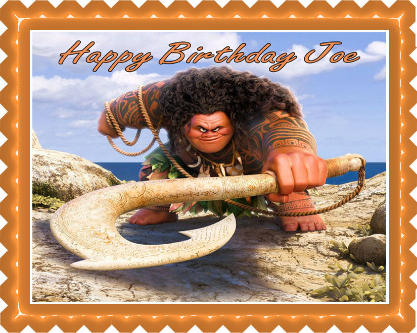 Moana (Nr4) - Maui Edible Birthday Cake Topper OR Cupcake Topper, Decor