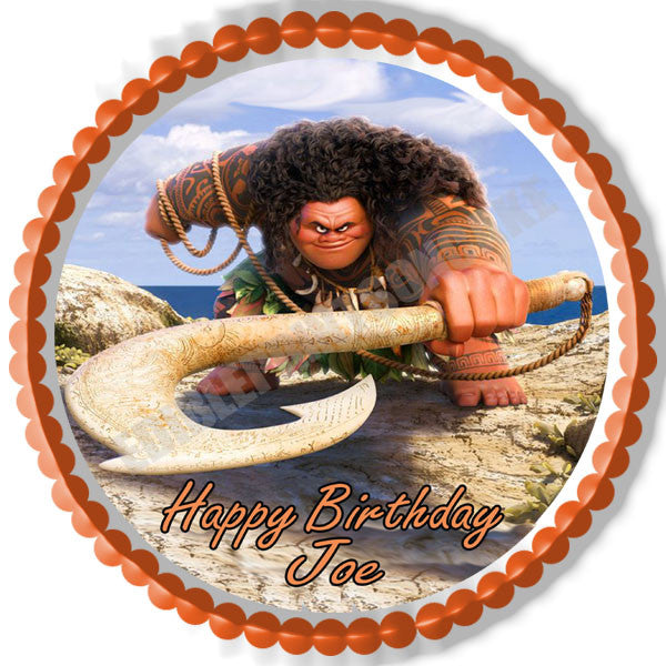 Moana (Nr4) - Maui Edible Birthday Cake Topper OR Cupcake Topper, Decor