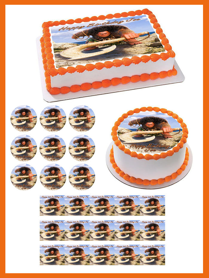 Moana (Nr4) - Maui Edible Birthday Cake Topper OR Cupcake Topper, Decor