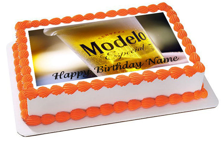 Modelo beer (Nr2) - Edible Cake Topper OR Cupcake Topper, Decor