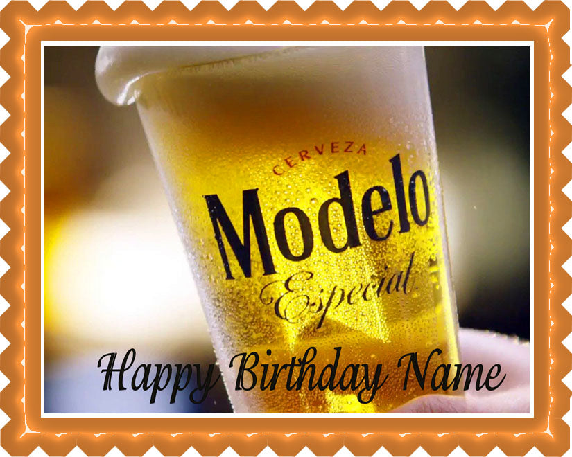 Modelo beer (Nr2) - Edible Cake Topper OR Cupcake Topper, Decor