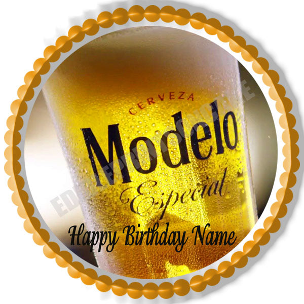 Modelo beer (Nr2) - Edible Cake Topper OR Cupcake Topper, Decor