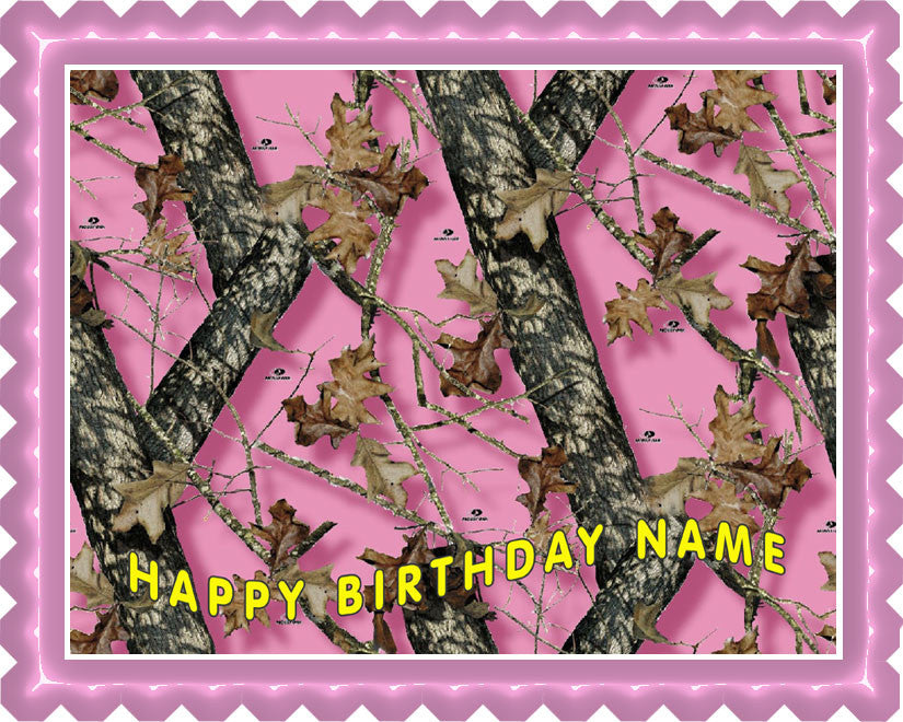 MOSSY OAK - Edible Cake Topper OR Cupcake Topper, Decor