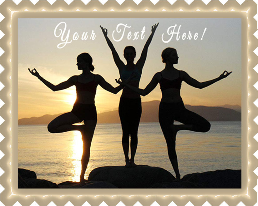 Namaste Yoga - Edible Cake Topper, Cupcake Toppers, Strips