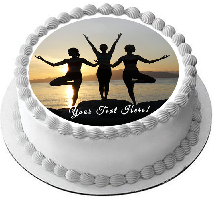 Namaste Yoga - Edible Cake Topper, Cupcake Toppers, Strips