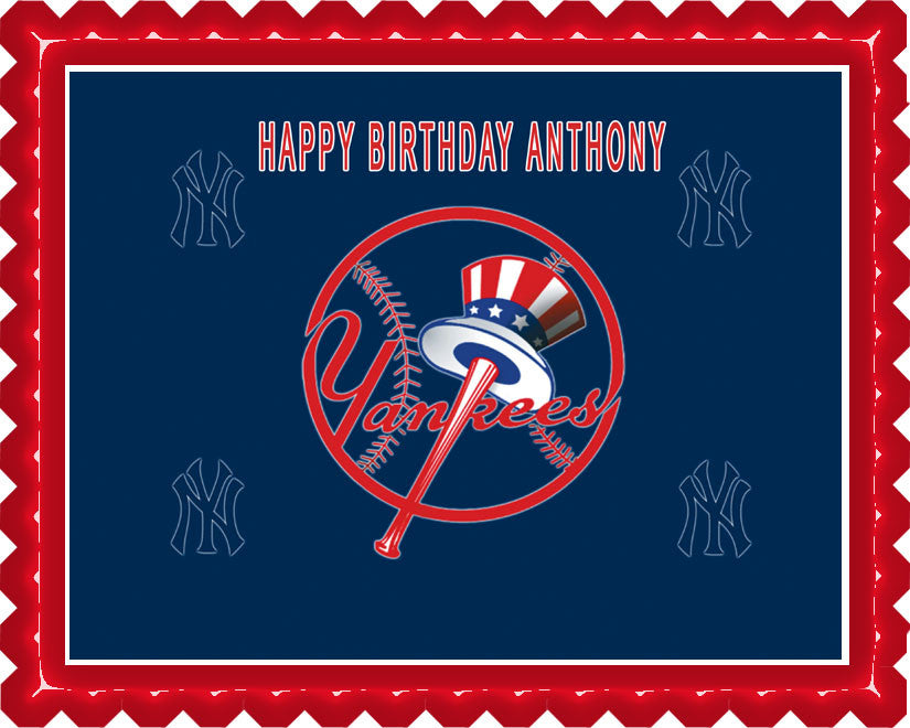 New York Yankees - Edible Cake Topper OR Cupcake Topper, Decor