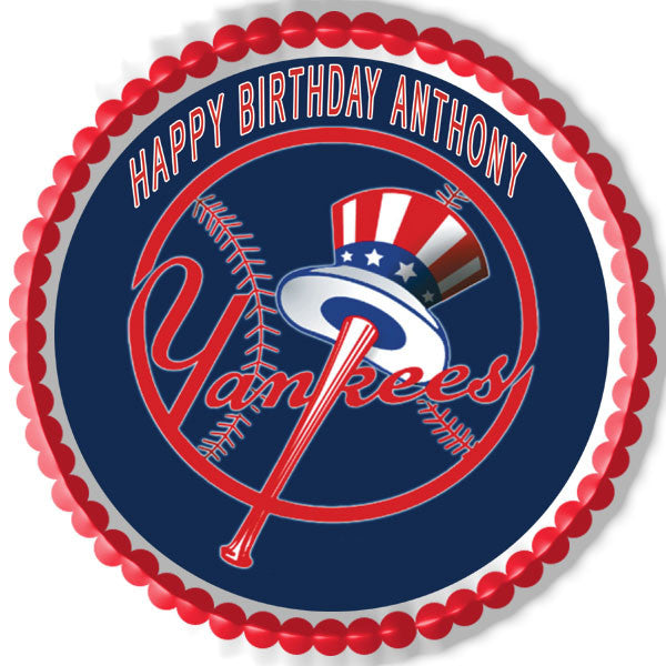 New York Yankees - Edible Cake Topper OR Cupcake Topper, Decor
