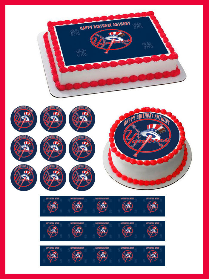 New York Yankees - Edible Cake Topper OR Cupcake Topper, Decor
