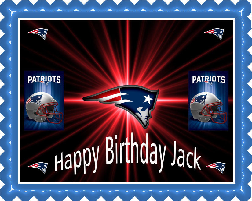 New England Patriots - Edible Cake Topper OR Cupcake Topper, Decor