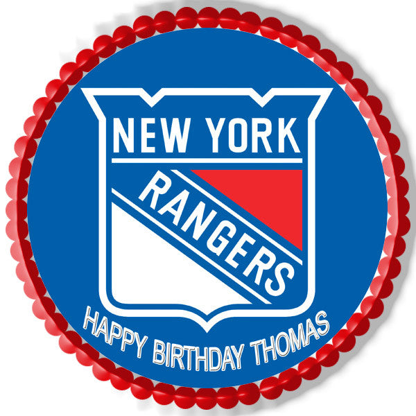 New York Rangers Edible Birthday Cake Topper OR Cupcake Topper, Decor - Edible Prints On Cake (Edible Cake &Cupcake Topper)
