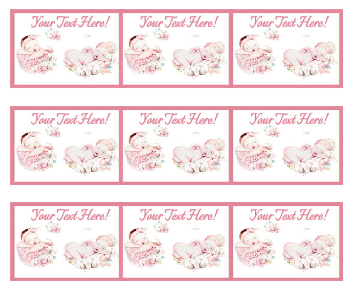 Newborn Baby - Edible Cake Topper, Cupcake Toppers, Strips