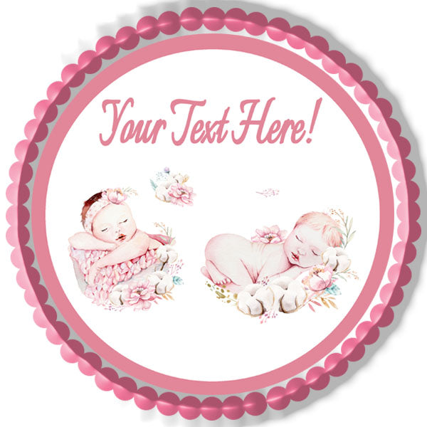 Newborn Baby - Edible Cake Topper, Cupcake Toppers, Strips