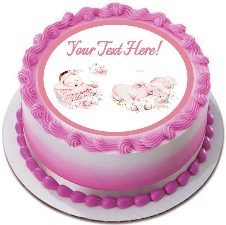 Newborn Baby - Edible Cake Topper, Cupcake Toppers, Strips