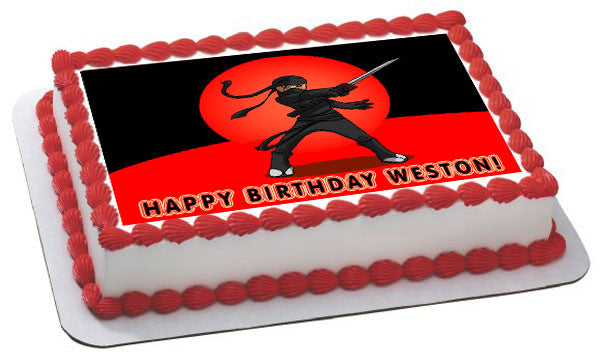 Ninja - Edible Birthday Cake Topper OR Cupcake Topper, Decor