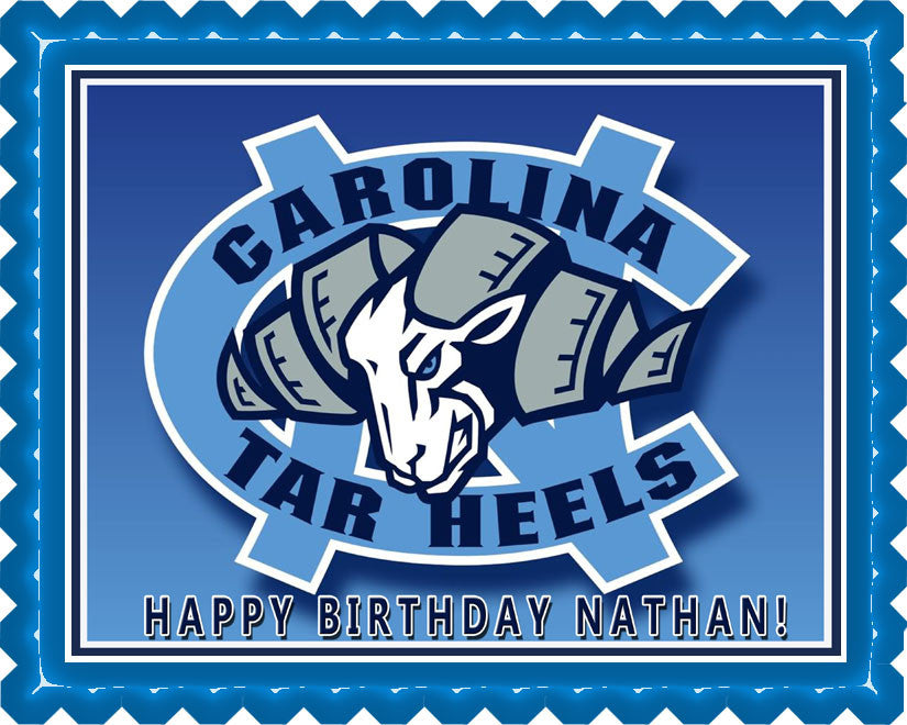 North Carolina Tar Heels - Edible Cake Topper OR Cupcake Topper, Decor