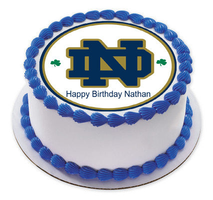Notre Dame Fighting Irish Edible Birthday Cake Topper OR Cupcake Topper, Decor - Edible Prints On Cake (Edible Cake &Cupcake Topper)