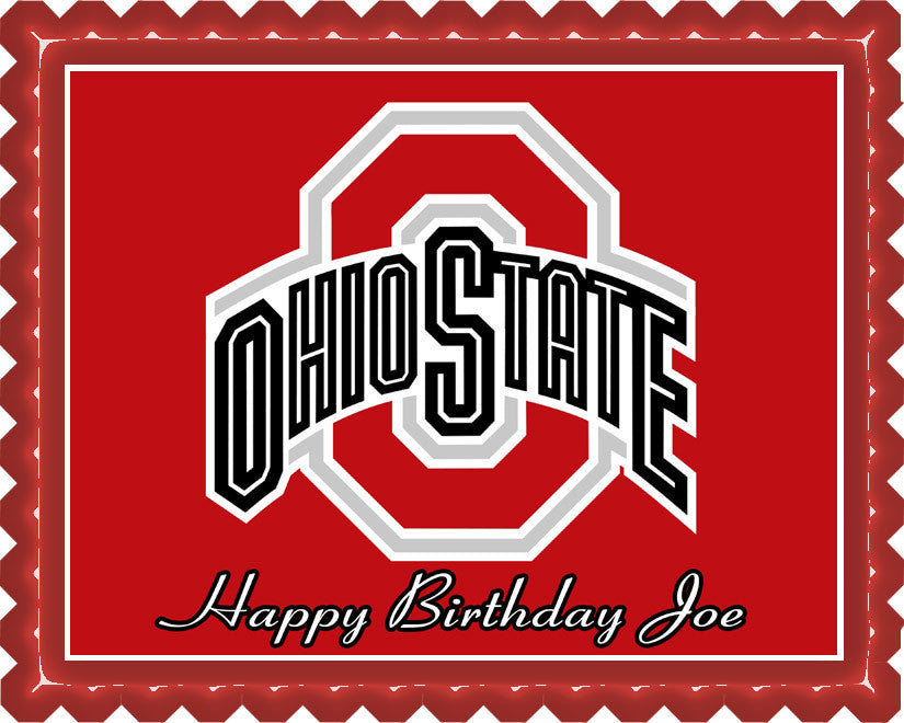Ohio State Buckeyes - Edible Cake Topper OR Cupcake Topper, Decor