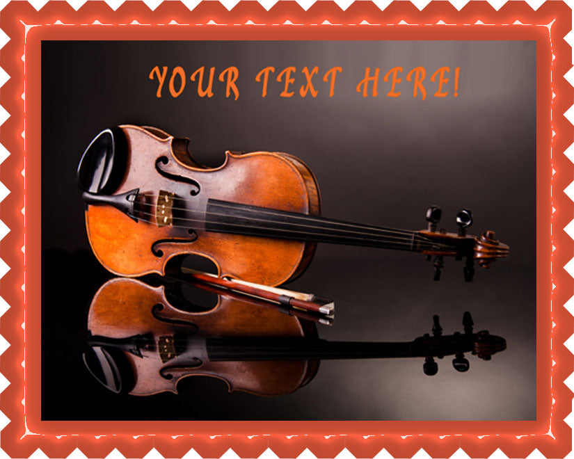 Old Violin - Edible Cake Topper, Cupcake Toppers, Strips