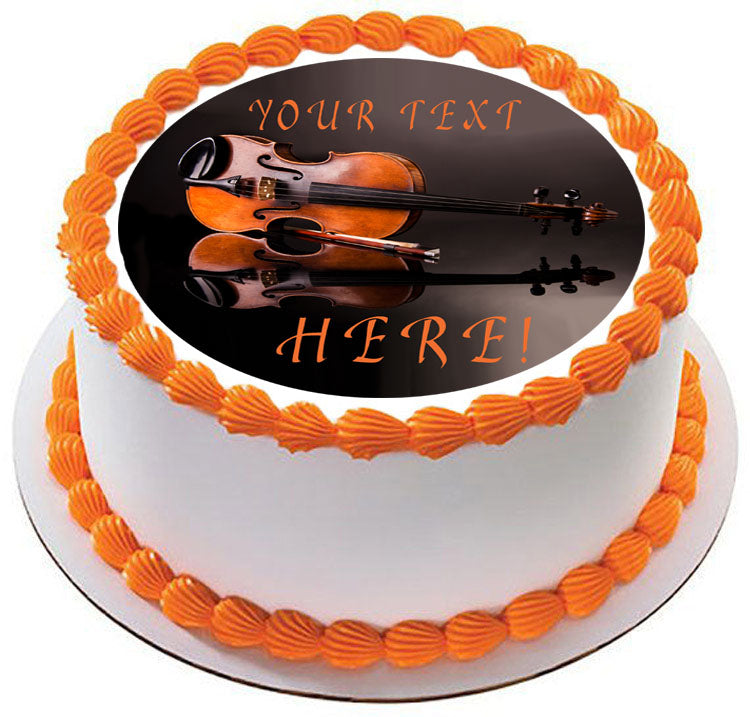 Old Violin - Edible Cake Topper, Cupcake Toppers, Strips