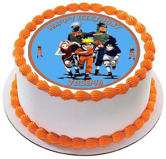 NARUTO 4 Edible Birthday Cake Topper OR Cupcake Topper, Decor - Edible Prints On Cake (Edible Cake &Cupcake Topper)