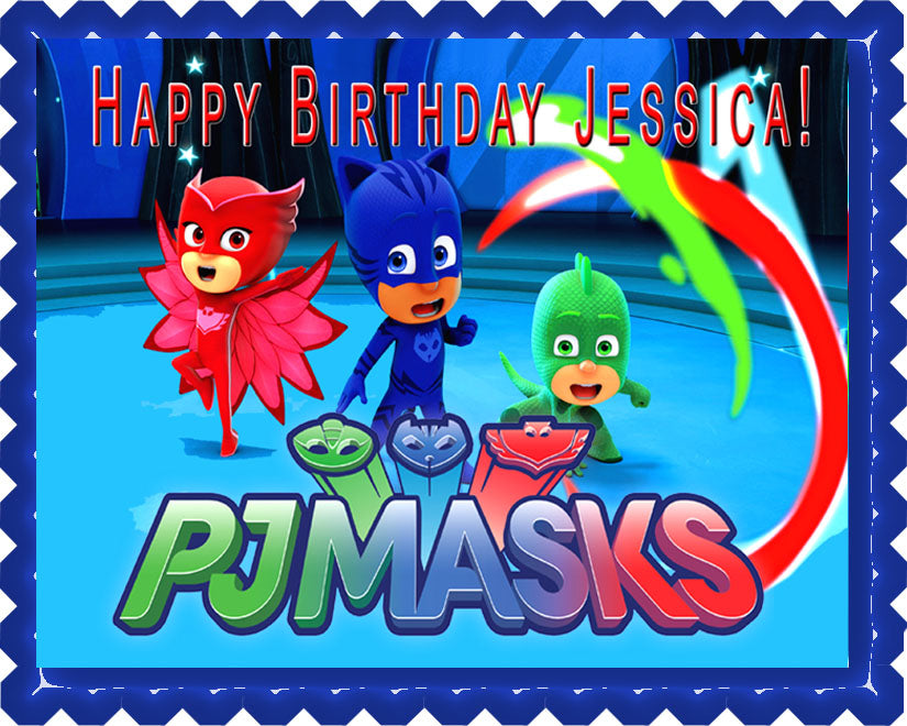 PJ MASKS (Nr2) - Edible Cake Topper OR Cupcake Topper, Decor