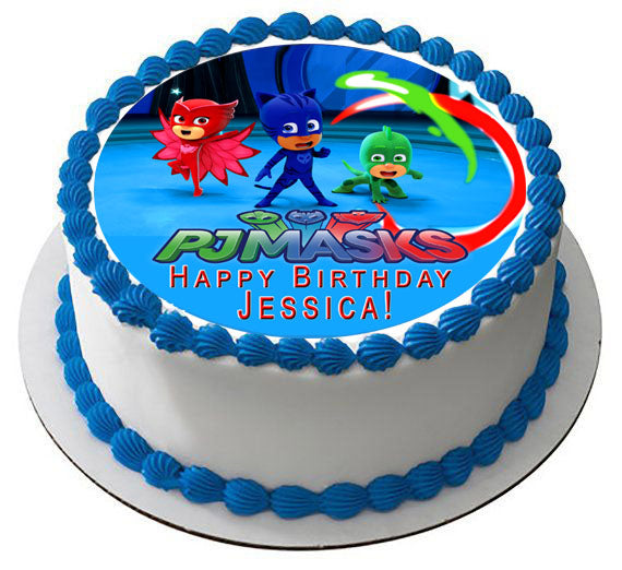 PJ MASKS (Nr2) - Edible Cake Topper OR Cupcake Topper, Decor