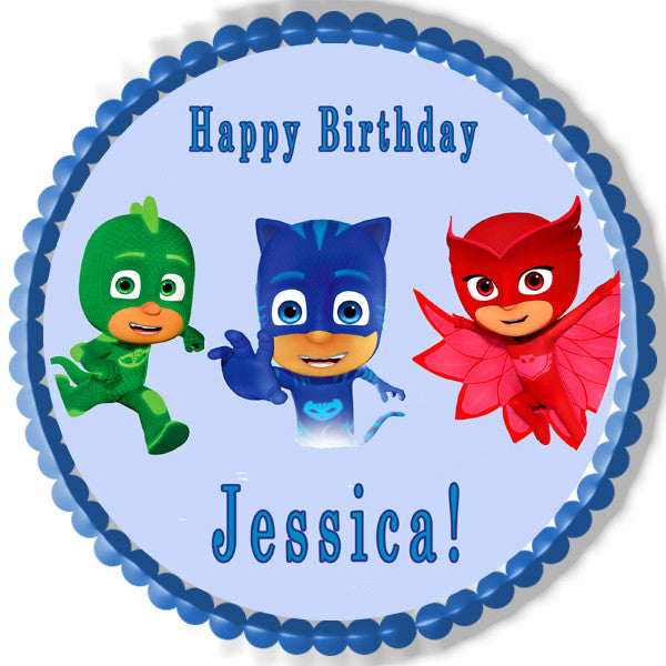 PJ MASKS (Nr3) - Edible Cake Topper OR Cupcake Topper, Decor