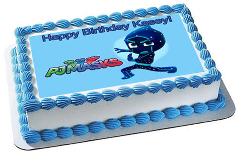 PJ Masks Night Ninja Edible Birthday Cake Topper OR Cupcake Topper, Decor - Edible Prints On Cake (Edible Cake &Cupcake Topper)