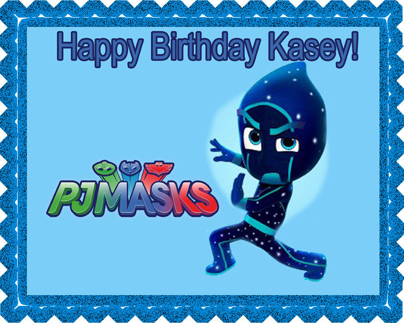 PJ Masks Night Ninja Edible Birthday Cake Topper OR Cupcake Topper, Decor - Edible Prints On Cake (Edible Cake &Cupcake Topper)