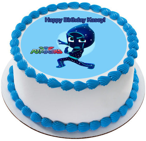 PJ Masks Night Ninja Edible Birthday Cake Topper OR Cupcake Topper, Decor - Edible Prints On Cake (Edible Cake &Cupcake Topper)