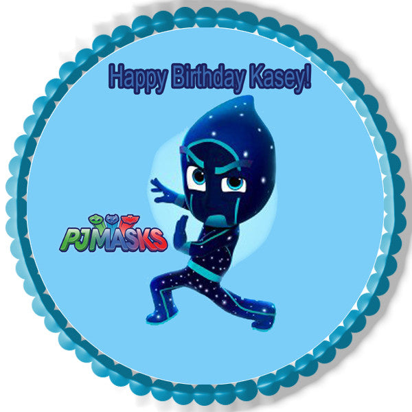 PJ Masks Night Ninja Edible Birthday Cake Topper OR Cupcake Topper, Decor - Edible Prints On Cake (Edible Cake &Cupcake Topper)