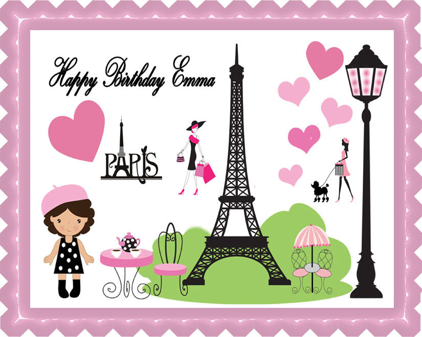Paris - Edible Cake Topper OR Cupcake Topper, Decor