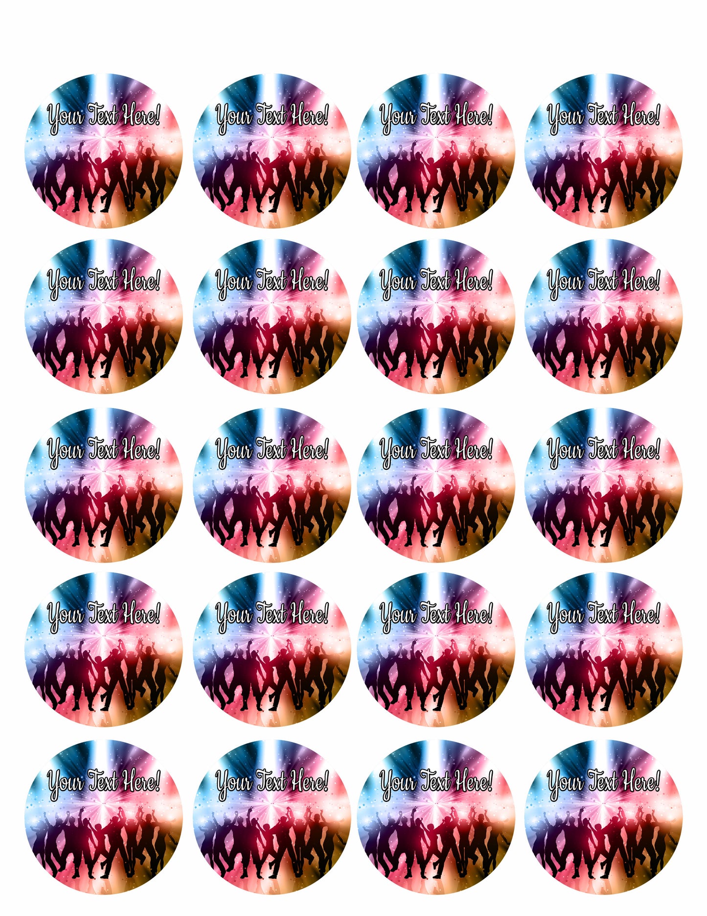 Party People - Edible Cake Topper, Cupcake Toppers, Strips