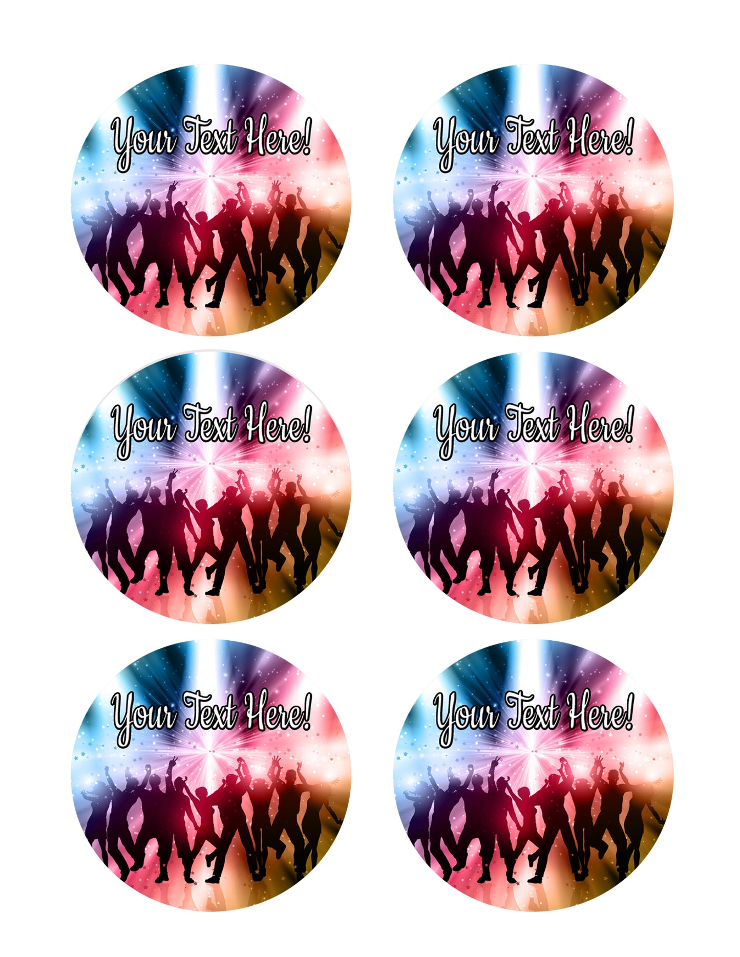Party People - Edible Cake Topper, Cupcake Toppers, Strips