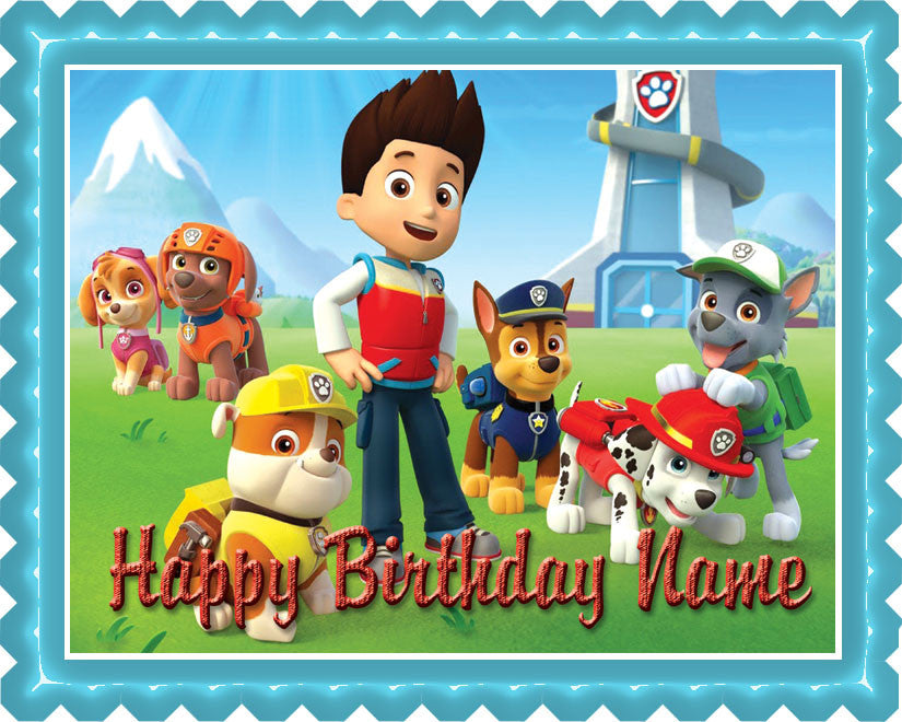 Paw Patrol (Nr2) - Edible Cake Topper OR Cupcake Topper, Decor