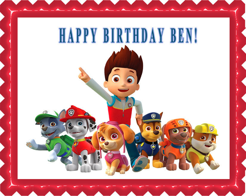 Paw Patrol (Nr5) - Edible Cake Topper OR Cupcake Topper, Decor