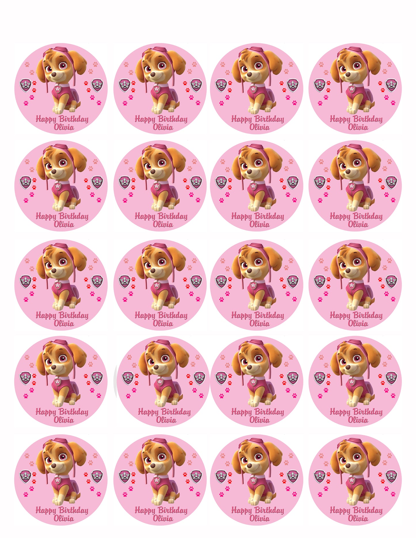 PAW PATROL SKYE (Nr3) - Edible Cake Topper OR Cupcake Topper, Decor