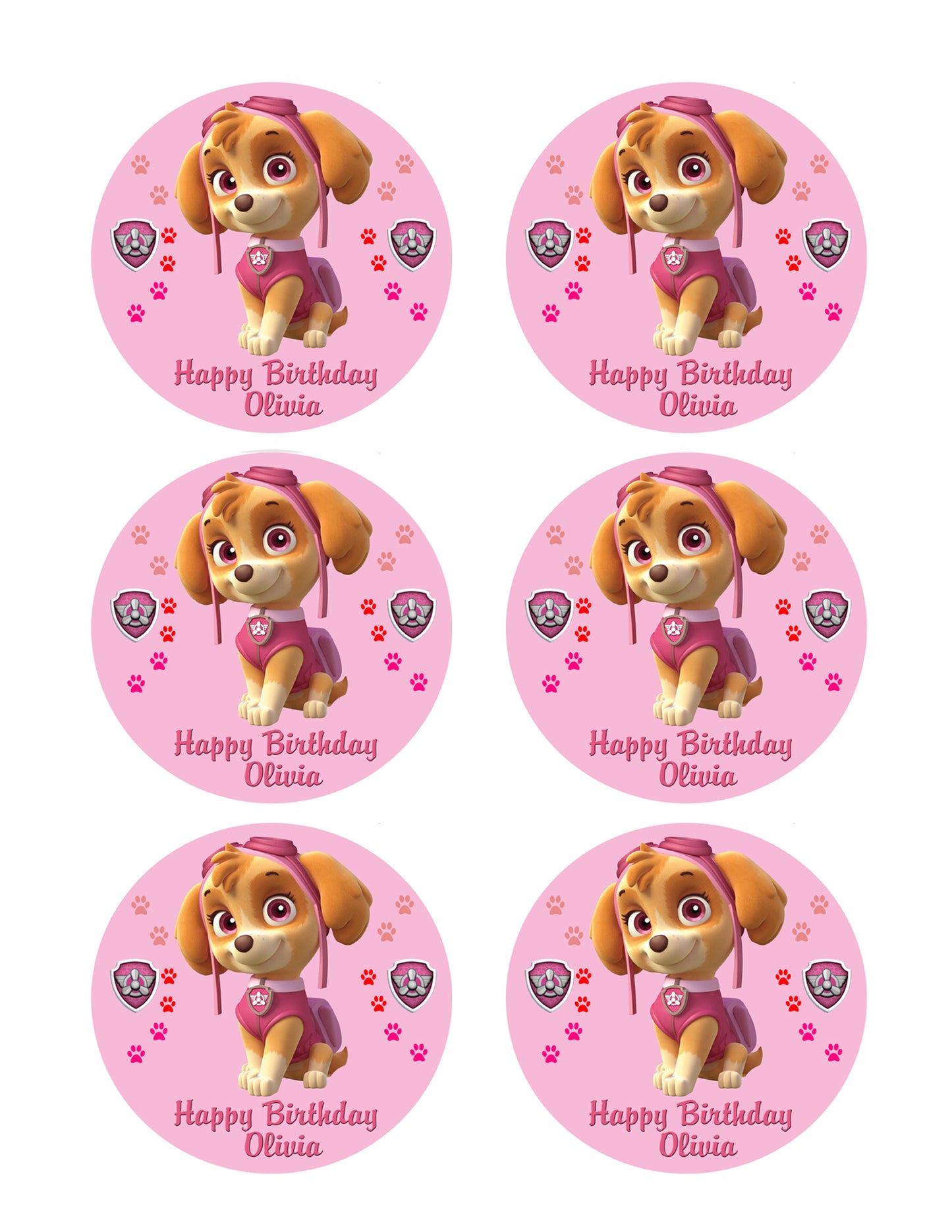 PAW PATROL SKYE (Nr3) - Edible Cake Topper OR Cupcake Topper, Decor