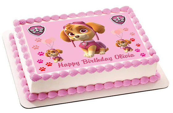 PAW PATROL SKYE 3 Edible Birthday Cake Topper OR Cupcake Topper, Decor - Edible Prints On Cake (Edible Cake &Cupcake Topper)