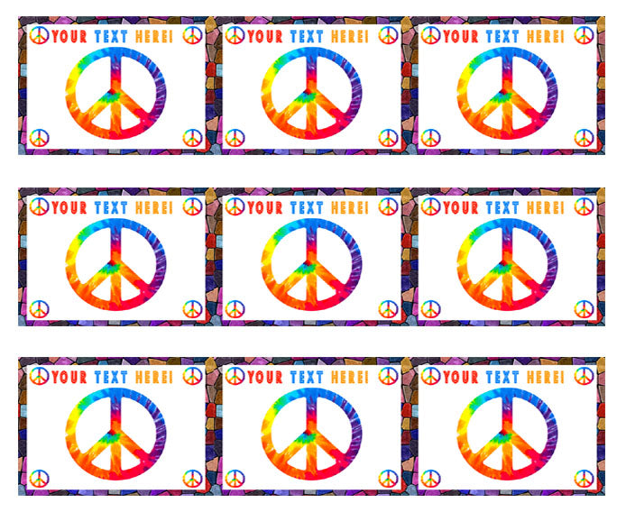 Peace Sign - Edible Cake Topper, Cupcake Toppers, Strips