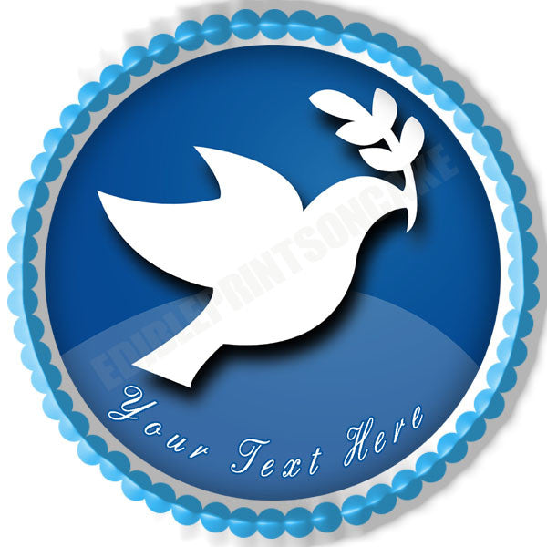 Peace Dove - Edible Cake Topper OR Cupcake Topper, Decor